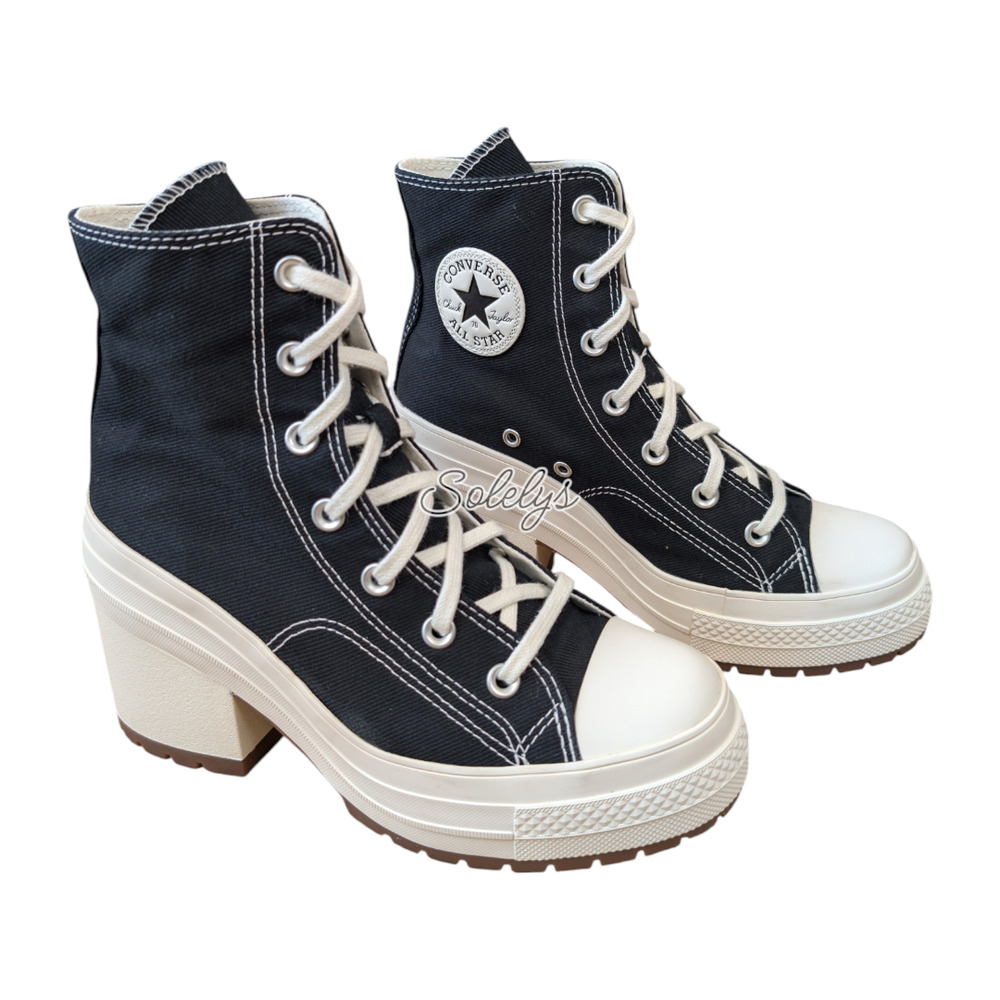 Converse Chuck 70 De Luxe Heel Platform Heel Black Egret Sneaker Boot Womens 8 - Picture 5 of 9